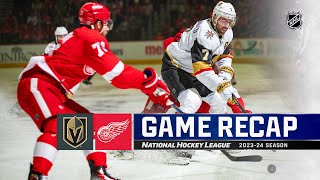 Golden Knights  Red Wings 127  NHL Highlights 2024 [upl. by Valdes]