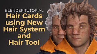 Blender Tutorial  Hair cards using the new Hair System and the Hair Tool [upl. by Yrrag465]