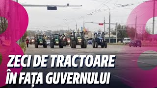 Știri Zeci de tractoare în fața Guvernului Bărbat decedat în incendiu 231123 [upl. by Eerized379]