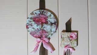 Clock from Canvas Decoupage with Fabric tutorial [upl. by Keverian]