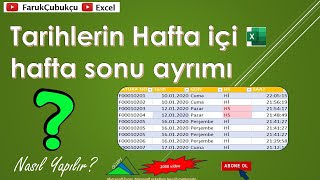 Excel Hafta İçi ve Hafta Sonu Ayırma [upl. by Kolb]