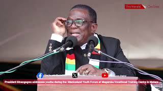 President Mnangagwa addresses youths at Magamba Vocational Training Centre in Mutare [upl. by Enelegna799]