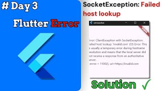 SocketException Failed host lookup  flutter  Solving flutter error day 3100 [upl. by Enrico]