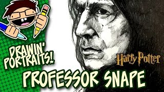 Portrait Drawing PROFESSOR SEVERUS SNAPE A Tribute to Alan Rickman 19462016 [upl. by Gus]