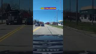 Dump Truck Driver Blindly Changes Lanes and Forces Car Into Oncoming Traffic [upl. by Ahsiuqel]