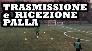 Esercizi scuola calcio Trasmissione e ricezione palla [upl. by Aikahs]