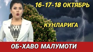 161718 ОКТЯБРЬ КУНЛАРИ УЧУН ОБ ХАВО МАЛУМОТИ ob havo [upl. by Fiorenza]