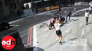 London Cyclist HEADBUTTS Pedestrian in Road Rage Incident [upl. by Leoj758]