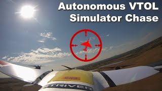 ArduPilot Chase Plane v Simulator on my StriverMini VTOL Djapana quadplane [upl. by Yalc251]