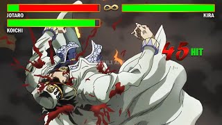 Jotaro VS Kira With Healthbars  JoJos Bizarre Adventure [upl. by Ymmaj]