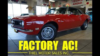 1968 Camaro 327 V8 Automatic FACTORY AirConditioning FOR SALE  WWWTHIELMOTORSCOM [upl. by Picker]