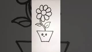 Flower pot drawing drawing shorts [upl. by Lybis]