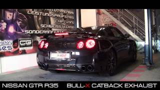 Nissan GTR R35 Catback Exhaust Sound Auspuffsound Sportauspuff BullX [upl. by Sapers]