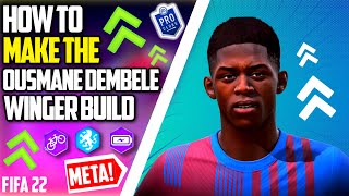 FIFA 22 PRO CLUBS  THE MOST OVERPOWERED 5⭐5⭐WINGER BUILD 👑⚡OUSMANE DEMBELE RECREATION BUILDFACE [upl. by Amargo]