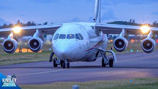 4K RARE BAe Avro RJ100 visits Bermuda  CLOSEUP Private Jet Planespotting  FA8X GLF5 CL60 [upl. by Atived]