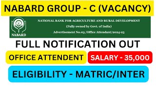 NABARD Office Attendant Recruitment 2024  Group C Post  Full Details  Syllabus Salary Exam [upl. by Erbe]