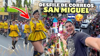 Así se vivió el DESFILE de CORREOS en SAN MIGUEL 🥳🇸🇻 ¡Una locura 🎉 [upl. by Aedrahs429]