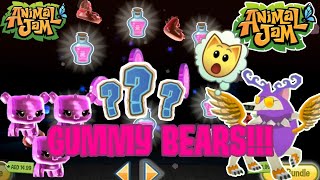 GUMMY BEARS IN AJPW   Gummy super box  more  animaljam [upl. by Boarer]