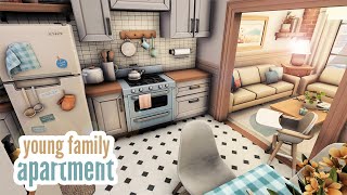 young family apartment \\ The Sims 4 CC speed build [upl. by Suoinuj794]