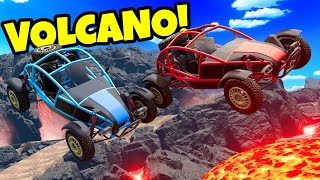 We Jumped Over a VOLCANO During a Race in BeamNG Drive Mods [upl. by Rolecnahc]