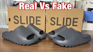 Adidas Yeezy Slide Gray Slate Real Vs Fake Review [upl. by Samot20]