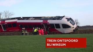 Trein ontspoord bij Winsum Groningen [upl. by Aleac]