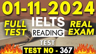 IELTS Reading Test 2024 with Answers  01112024  Test No  367 [upl. by Donella709]