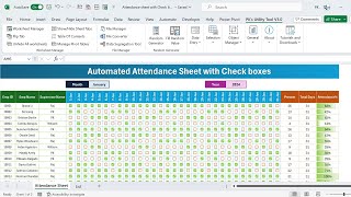 Monthly Attendance sheet in Excel with Check boxes  FREE Download [upl. by Nauqet]