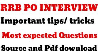 Last minute tips for RRB PO interview pdf and source to ace your interview rrbpointerview [upl. by Leimad]