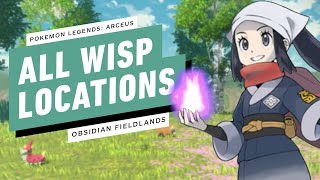 Pokemon Legends Arceus  All Wisp Locations Obsidian Fieldlands [upl. by Parsifal460]