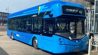 First Day In Service First Solent EV 63683 LV24 EXX on Route E2 to Fareham Bus Station [upl. by Idnyc]