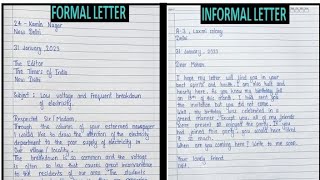 Formal and Informal letterwriting Letter writing👈🙂application writing handwriting motivation [upl. by Einafpets]