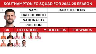 Southampton FCs Squad for 202425 season  Who is your favourite [upl. by Mignon]