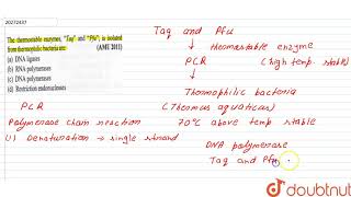 The thermostable enzyme  Taq and Pfu is isolated from thermophilic bacteria are [upl. by Roxine]