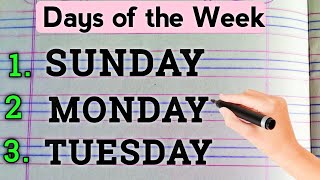 Weeks name  Days of the week  Sunday Munday  sunday Monday ki spelling  english [upl. by Katrinka]