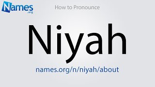 How to Pronounce Niyah [upl. by Long]