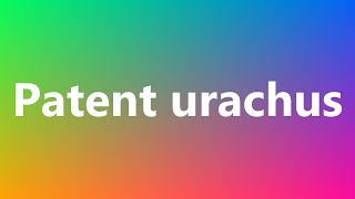 Patent urachus  Medical Meaning [upl. by Zurheide]