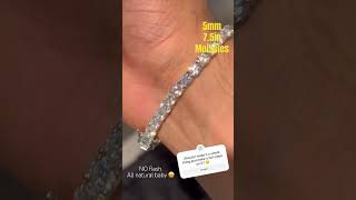 Stunning 5MM Tennis chain Moissanite bracelet 20 seconds of sparkle Harlem Bling tennisbracelet [upl. by Akenat]