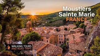 Moustiers Sainte Marie  A beautiful French village walking tour 4k video in Provence France [upl. by Repip]