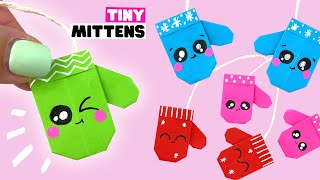 How to make origami mittens for Christmas EASY origami Christmas paper mittens [upl. by Kovar910]