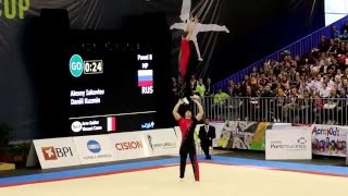 Maia FIG Acro World Cup 2016 M2 Dynamic Russia [upl. by Attelliw169]