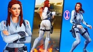 VR Gameplay with Fortnite Black Widow Snow Suit Skin [upl. by Koby]