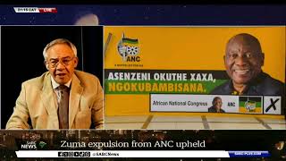 Zuma expulsion from ANC upheld  Professor Dirk Kotzé shares more [upl. by Aihsele]