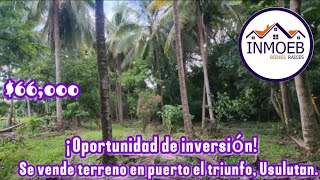 ¡SE VENDE MEDIA MANZANA DE TIERRA EN PUERTO EL TRIUNFO USULUTAN 66000 [upl. by Cynde]