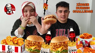 KFC ZİNGER BURGER HIZLI YEME CHALLENGE Cezada Tartışma Yaşandı [upl. by Noteek]