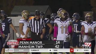 Manheim Township handily defeats Penn Manor in Week 9 clash [upl. by Anitnerolf747]