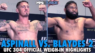 Curtis Blaydes Heavier Than Tom Aspinall for Interim Title Rematch  UFC 304 WeighIn Highlights [upl. by Riba877]