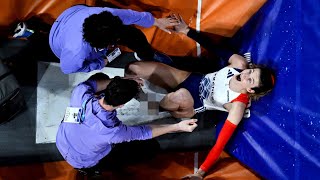 Pole vaulter Margot Chevrier sffers h0rror leg ankle break at World Athletics Championships [upl. by Adnilahs]