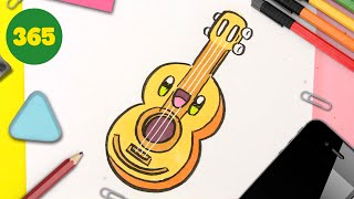 Comment Dessiner une Guitare Kawaii 🎸 Tutoriel Facile Étape par Étape [upl. by Aluap]