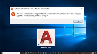 How to fix AutoCAD files note open or windows cannot find the cadexe [upl. by Inaffets685]